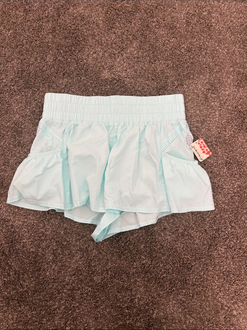 FP Movement by Free People Light Aqua Ruffle Skort